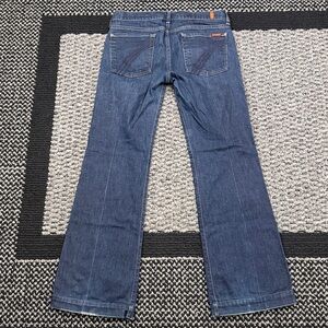 7 For All Mankind Dojo Jeans Women’s 31 Low Rise Wide Leg Dark Wash Denim 74AM